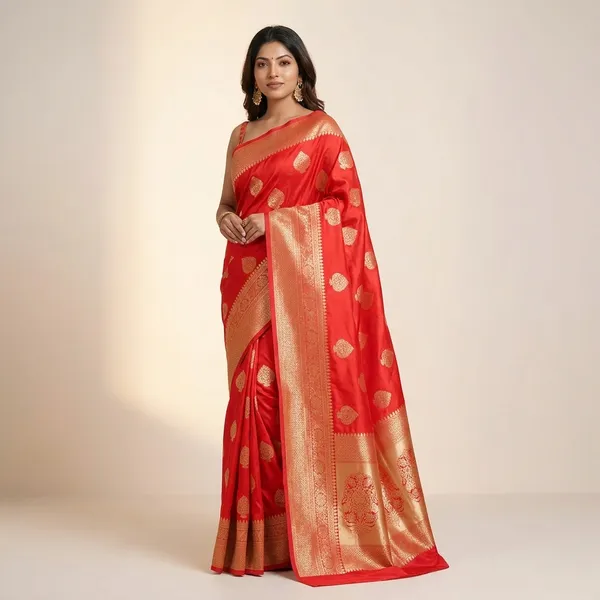 Red_Litchi_Silk_Jacquard_Pallu_Saree_For_Women