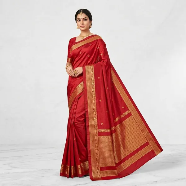 Red_Litchi_Silk_Rich_Pallu_Jacquard_Saree_For_Women