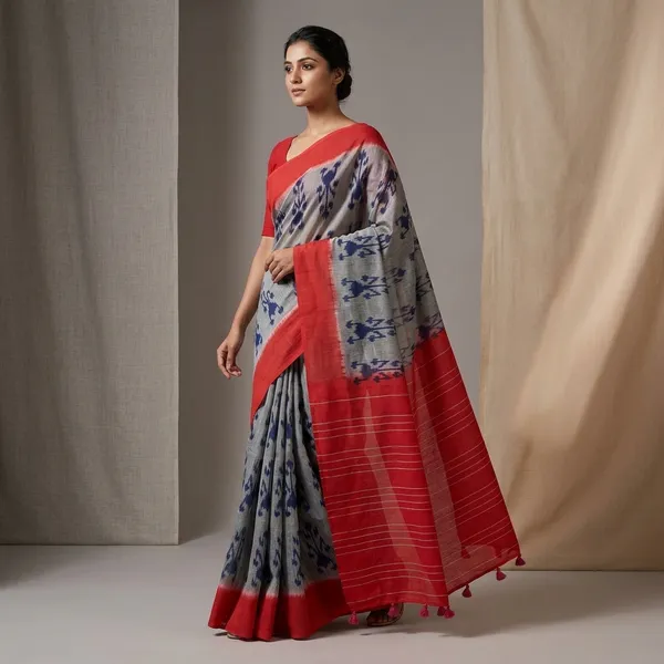 Red_Blue_Linen_Cotton_Shading_Digital_Print_Saree_For_Women