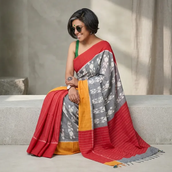 Red_Grey_Linen_Cotton_Digital_Print_Saree_For_Women
