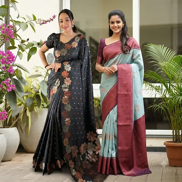 Sky_Blue_and_Black_Sarees_for_Women