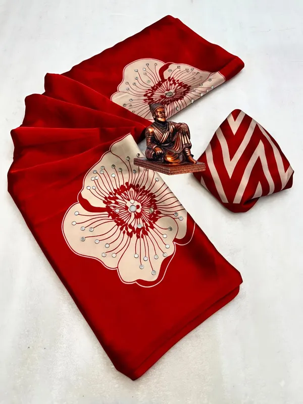 Red_Dull_Moss_Georgette_Saree_For_Women