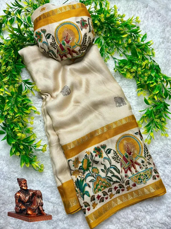 Gold_Marshmallow_Saree_For_Women