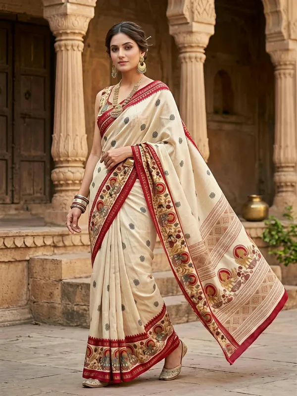 Maroon_Marshmallow_Saree_For_Women