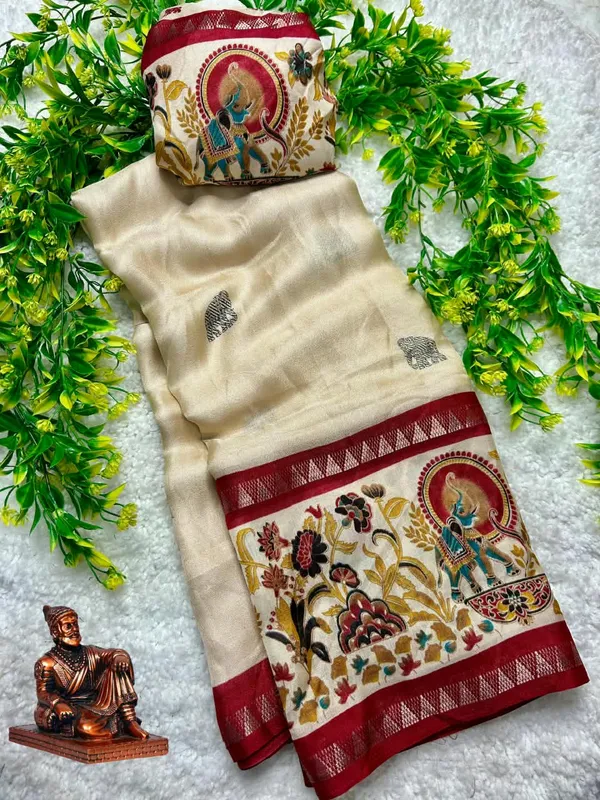 Maroon_Marshmallow_Saree_For_Women