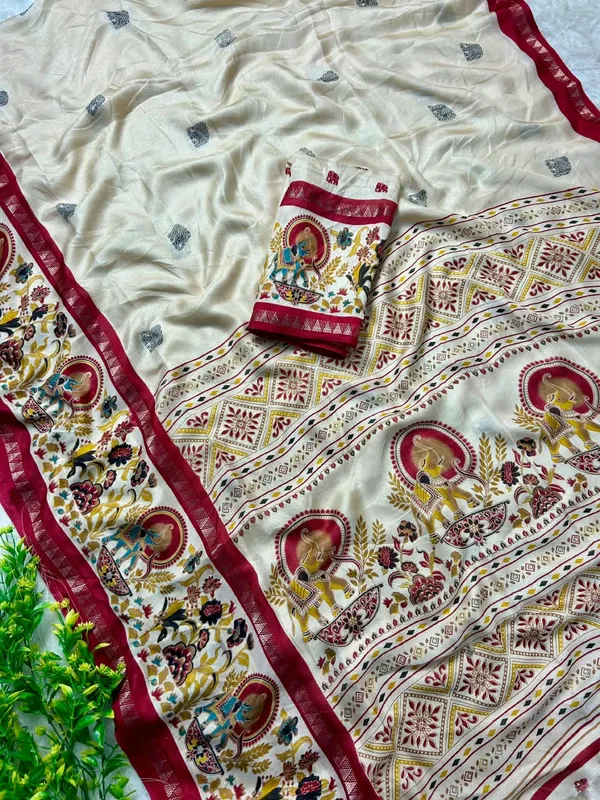 Maroon_Marshmallow_Saree_For_Women