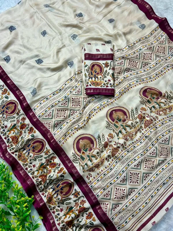 Wine_Marshmallow_Saree_For_Women