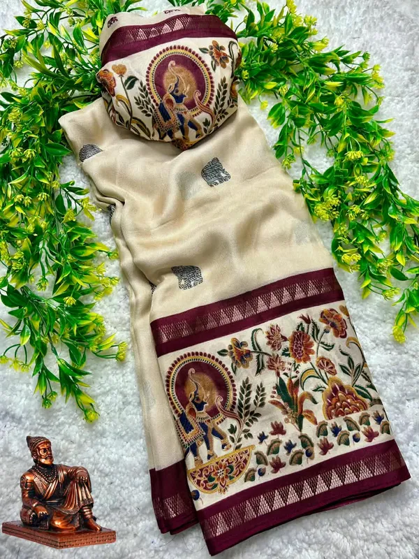 Wine_Marshmallow_Saree_For_Women