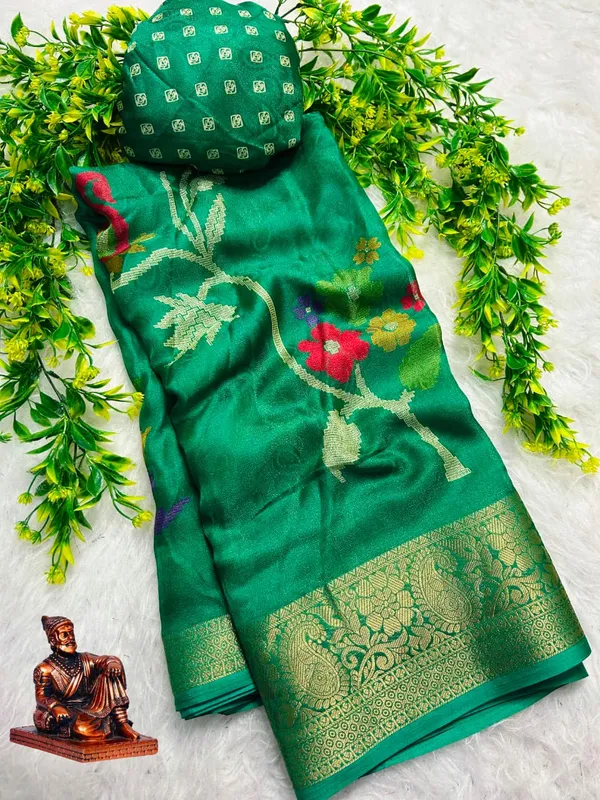 Sea_Green_Marshmallow_Saree_For_Women