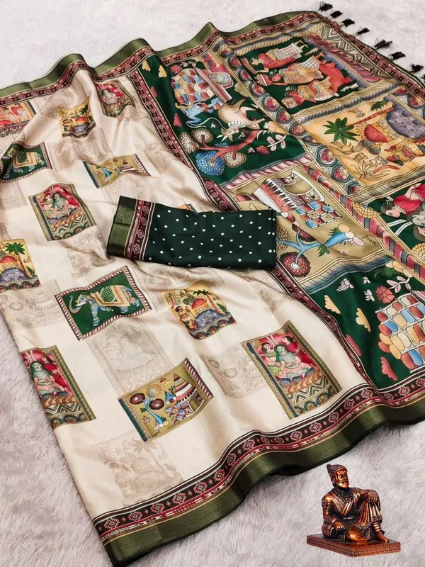 Green_Mulmul_Cotton_Saree_For_Women