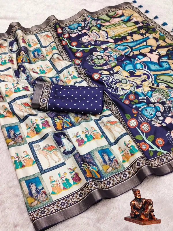 Navy_Blue_Mulmul_Cotton_Saree_For_Women