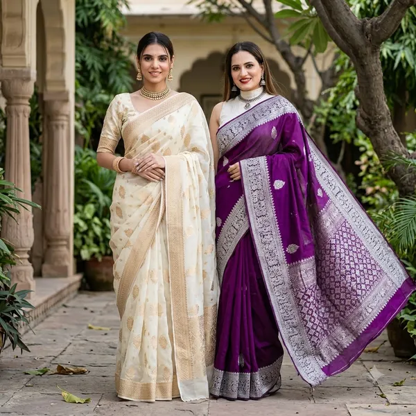White_and_Wine_Sarees_for_Women