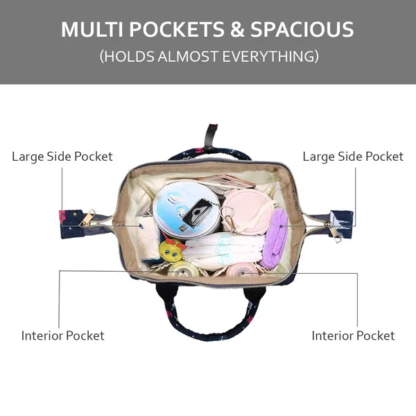 Blue_Polyester_Unicorn_Print_Diaper_Bag_Backpack_And_Cream_And_Navy_Blue_Cotton_4_In_1_Ergonomic_Baby_Carrier_For_Baby_Under_3_Years_Pack_Of_2