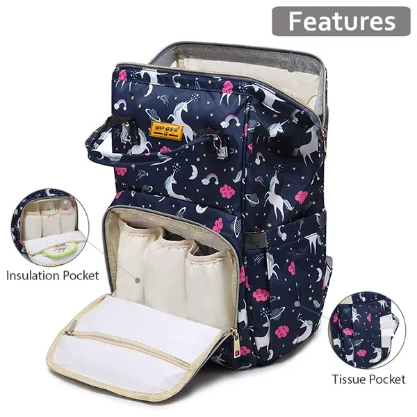 Blue_Polyester_Unicorn_Print_Diaper_Bag_Backpack_And_Cream_And_Navy_Blue_Cotton_4_In_1_Ergonomic_Baby_Carrier_For_Baby_Under_3_Years_Pack_Of_2