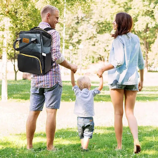 Grey_And_Black_Polyester_Multi_Pocket_Travel_Diaper_Backpack_For_Baby