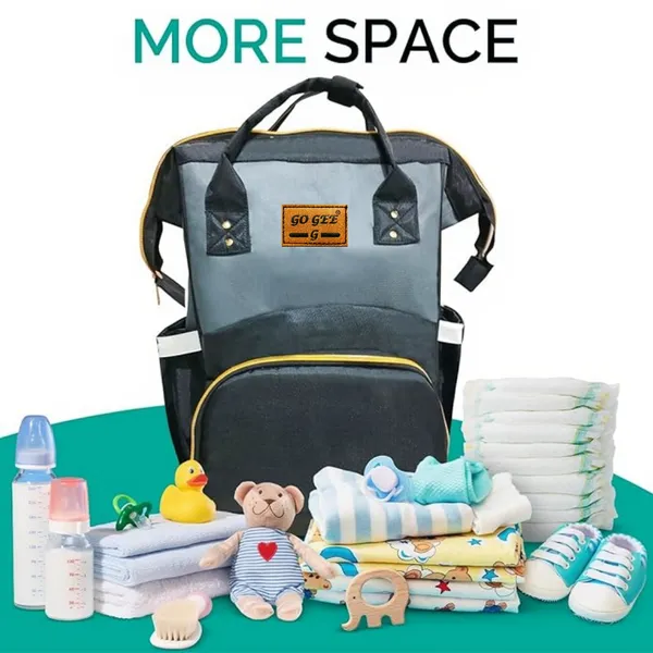 Grey_And_Black_Polyester_Multi_Pocket_Travel_Diaper_Backpack_For_Baby