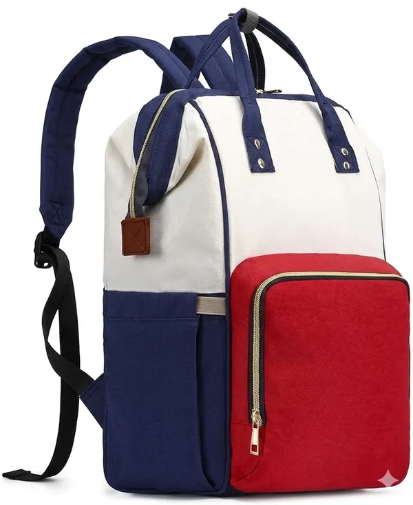Multi_Polyester_Colorblock_Diaper_Bag_With_Top_Handles_For_Baby