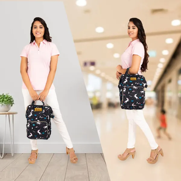 Black_Polyester_Unicorn_Print_Diaper_Bag_Backpack_For_Baby