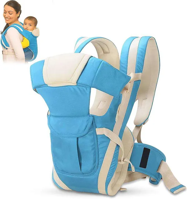 Sky_Blue_And_Cream_Cotton_4_In_1_Ergonomic_Baby_Carrier_With_Hip_Seat