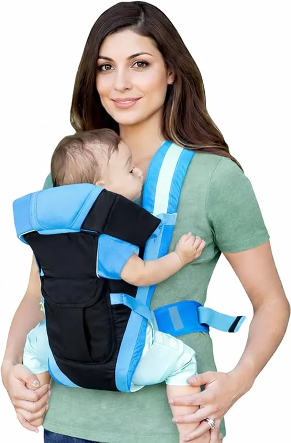 Sky_Blue_And_Black_Cotton_Ergonomic_Padded_Baby_Carrier_For_Baby_Under_3_Years