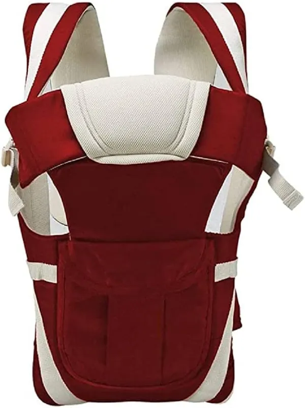 Maroon_And_Cream_Cotton_Ergonomic_Baby_Carrier_For_Baby_Under_3_Years