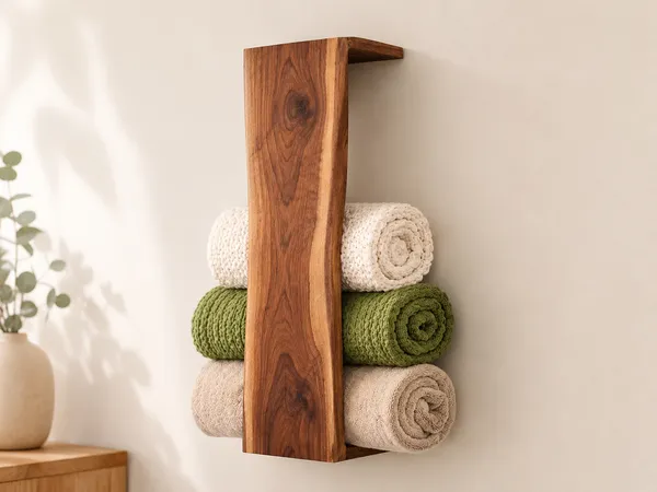 Wooden_Wall_Mounted_Towel_Holder_Rack