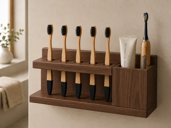 Wooden_Wall_Mounted_Toothbrush_Holder_With_Storage_Compartments