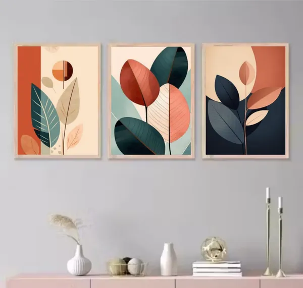 Wooden_Minimalist_Botanical_Leaf_Framed_Wall_Art_Set_Of_3