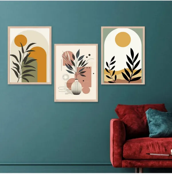 Wooden_Modern_Botanical_Geometric_Framed_Wall_Art_Set_Of_3