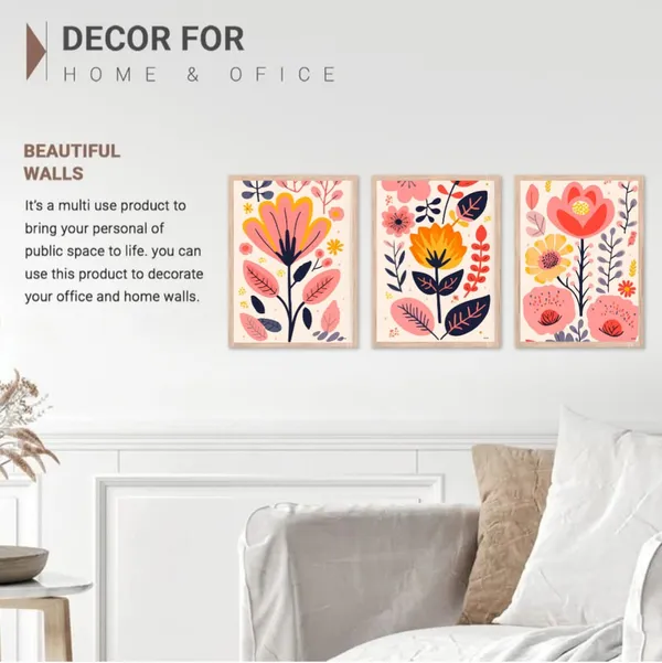 Wooden_Folk_Art_Floral_Framed_Wall_Art_Set_Of_3