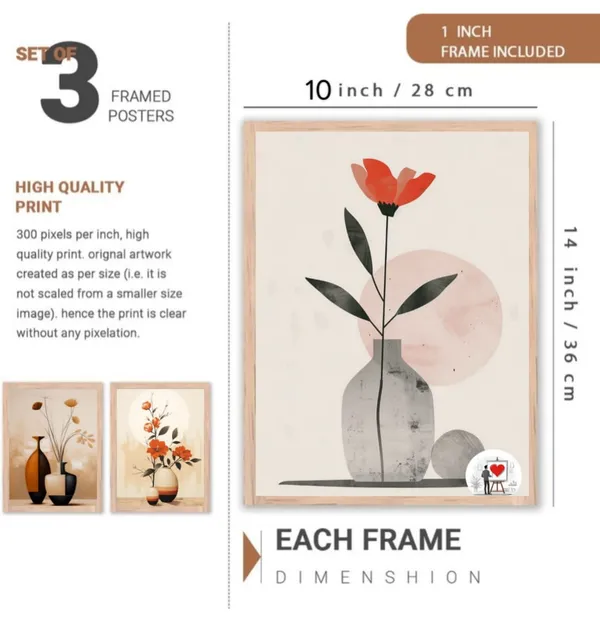 Wooden_Botanical_Floral_Vase_Framed_Wall_Art_Set_Of_3