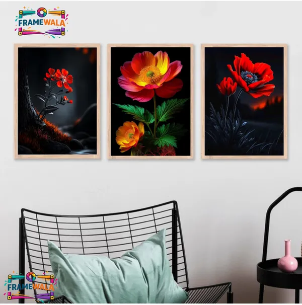 Wooden_Moody_Floral_Framed_Wall_Art_Set_Of_3
