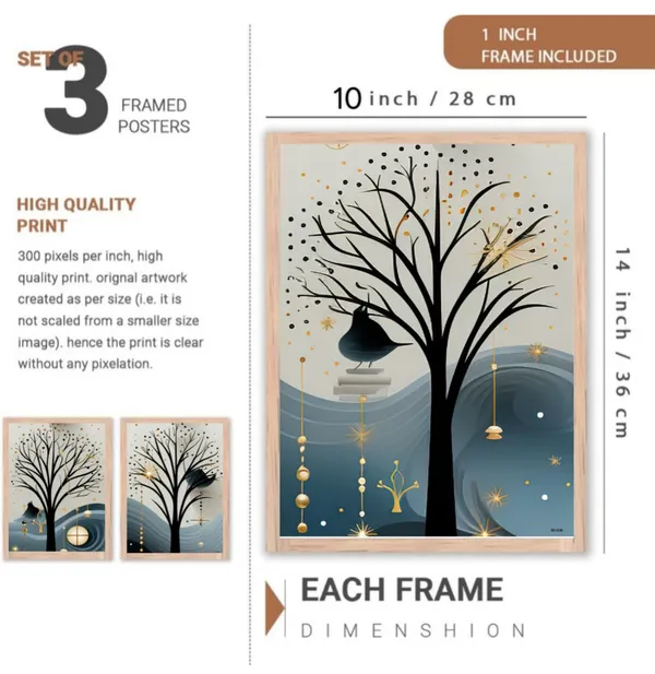 Wooden_Modern_Teal_Gold_Tree_Silhouette_Framed_Wall_Art_Set_Of_3