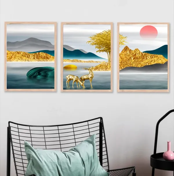 Wooden_Scenic_Mountain_Landscape_Framed_Wall_Art_Set_Of_3
