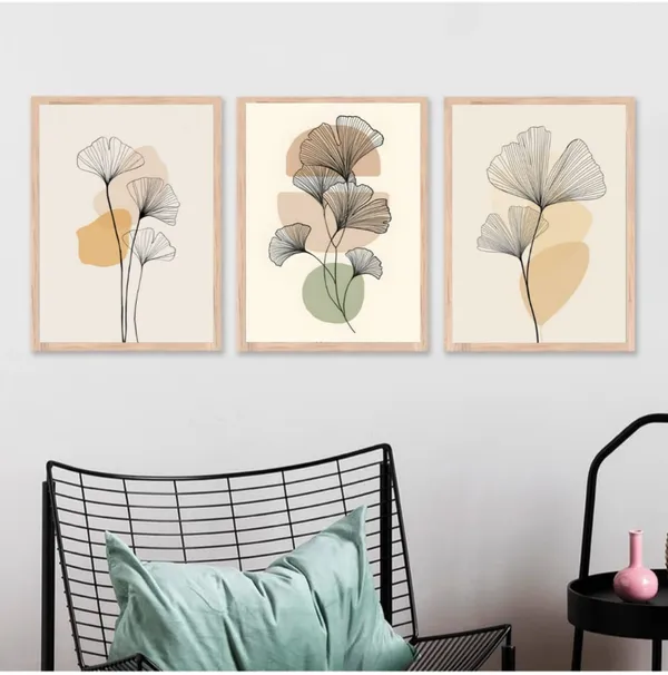 Wooden_Minimalist_Abstract_Ginkgo_Leaf_Framed_Wall_Art_Set_Of_3