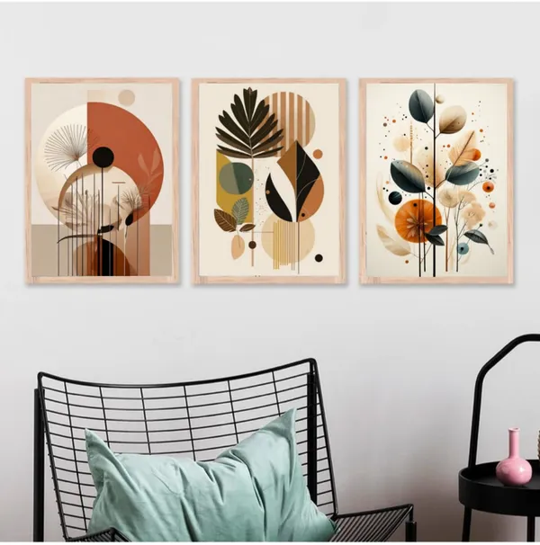 Wooden_Contemporary_Abstract_Botanical_Framed_Wall_Art_Set_Of_3