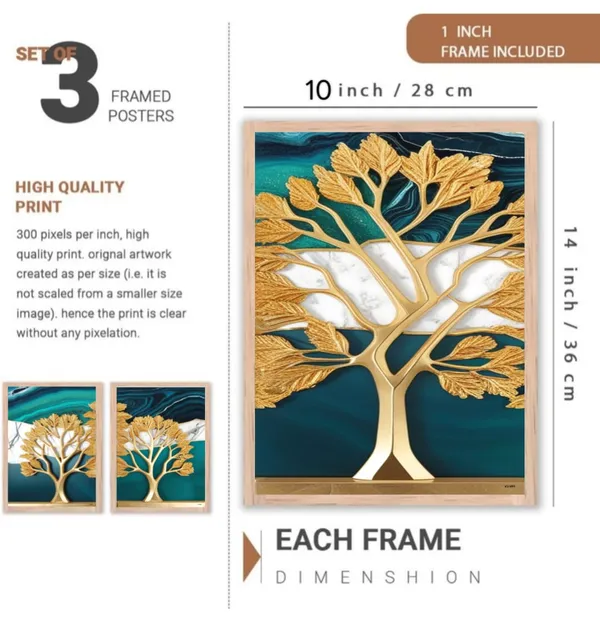 Wooden_Luxe_Marble_Golden_Tree_Framed_Wall_Art_Set_Of_3