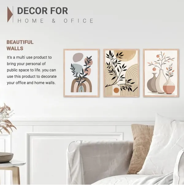 Wooden_Modern_Abstract_Botanical_Terracotta_Framed_Wall_Art_Set_Of_3