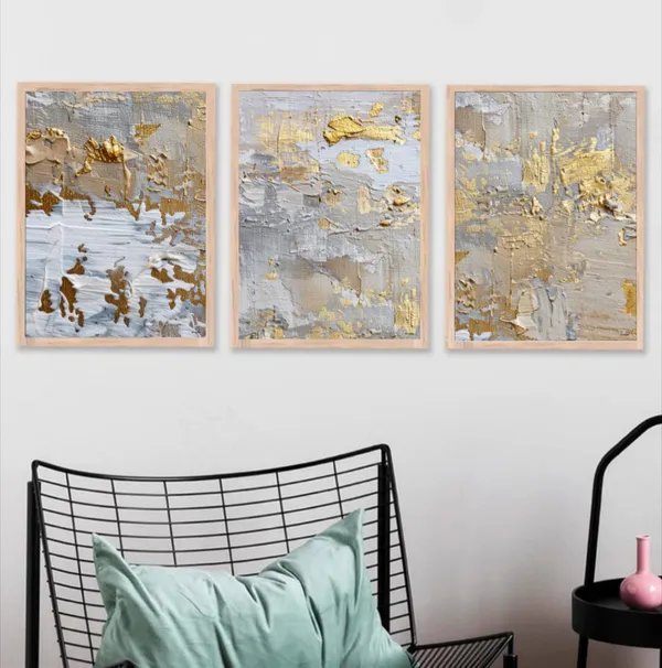 Wooden_Contemporary_Abstract_Gold_Leaf_Framed_Wall_Art_Set_Of_3