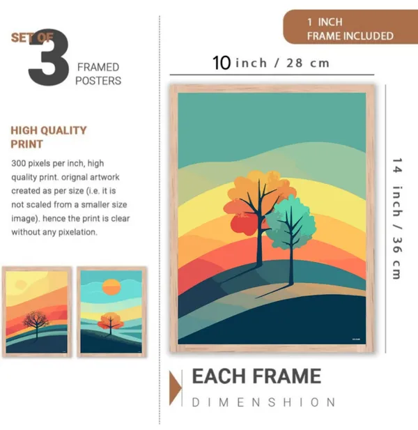 Wooden_Landscape_Colorful_Tree_Print_Framed_Wall_Art_Set_Of_3