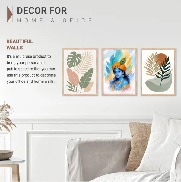 Wooden_Tropical_Leaves_Botanical_Framed_Wall_Art_Set_Of_3