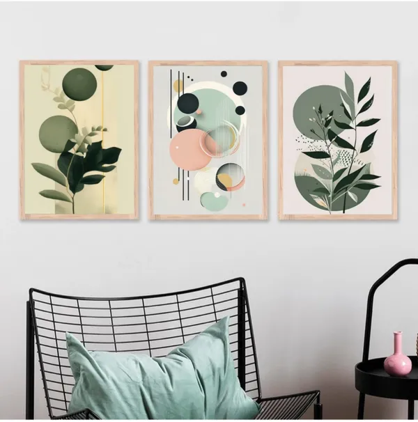 Wooden_Contemporary_Botanical_Abstract_Framed_Wall_Art_Set_Of_3