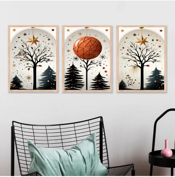 Wooden_Minimalist_Winter_Trees_Celestial_Framed_Wall_Art_Set_Of_3