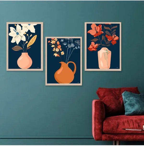 Wooden_Modern_Floral_Vase_Navy_Blue_Framed_Wall_Art_Set_Of_3