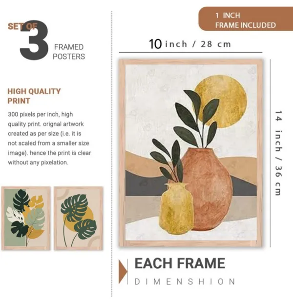 Wooden_Tropical_Botanical_Leaf_Framed_Wall_Art_Set_Of_3
