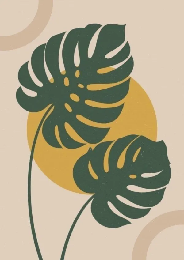 Wooden_Tropical_Botanical_Leaf_Framed_Wall_Art_Set_Of_3