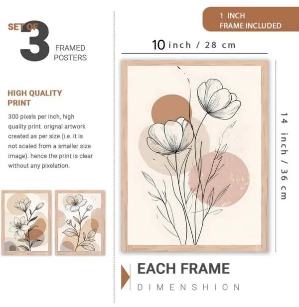 Wooden_Minimalist_Floral_Line_Art_Abstract_Circle_Framed_Wall_Art_Set_Of_3