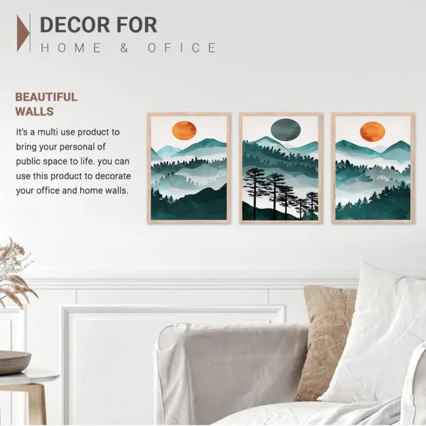 Wooden_Minimalist_Teal_Mountain_Landscape_Framed_Wall_Art_Set_Of_3