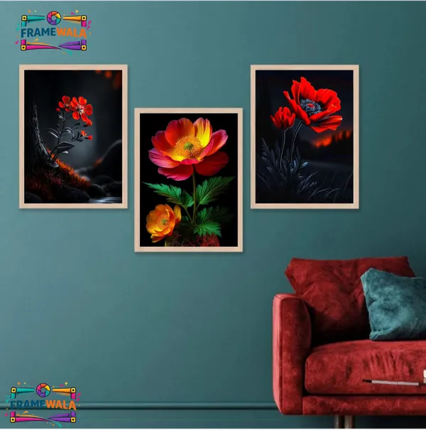 Wooden_Moody_Floral_Framed_Wall_Art_Set_Of_3