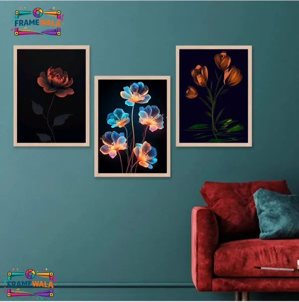 Wooden_Decorative_Glass_Flower_Framed_Wall_Art_Set_Of_3